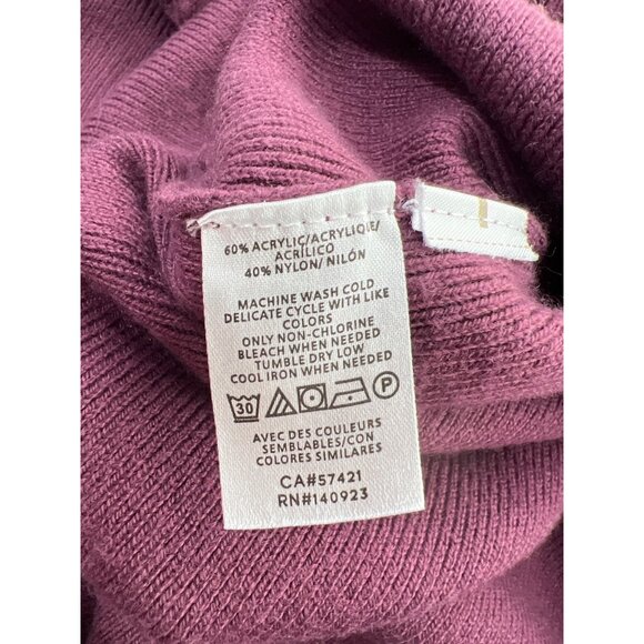 Loft Sweater Dress Size XS Ribbed Long Sleeve Mock Neck Purple Stretch Cozy Knit - Picture 6 of 8